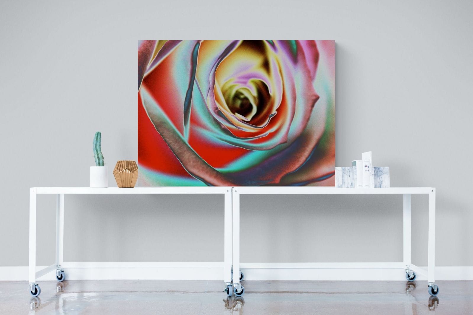 Psychedelic Rose-Wall_Art-120 x 90cm-Mounted Canvas-No Frame-Pixalot
