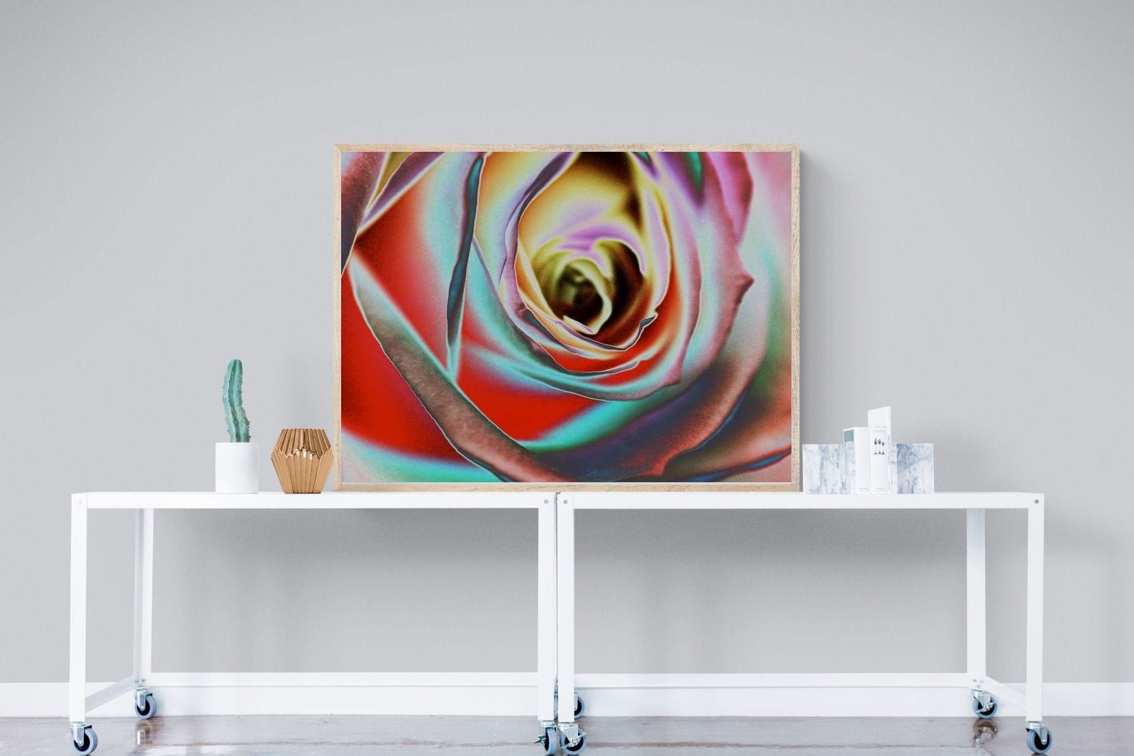 Psychedelic Rose-Wall_Art-120 x 90cm-Mounted Canvas-Wood-Pixalot