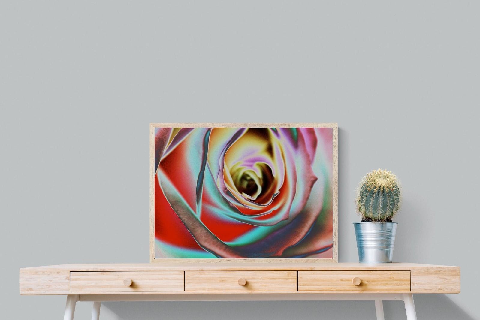 Psychedelic Rose-Wall_Art-80 x 60cm-Mounted Canvas-Wood-Pixalot