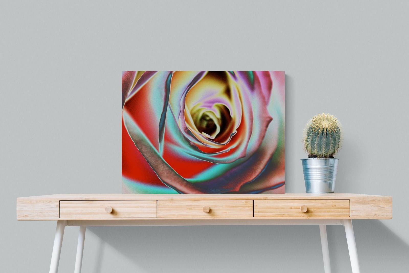 Psychedelic Rose-Wall_Art-80 x 60cm-Mounted Canvas-No Frame-Pixalot