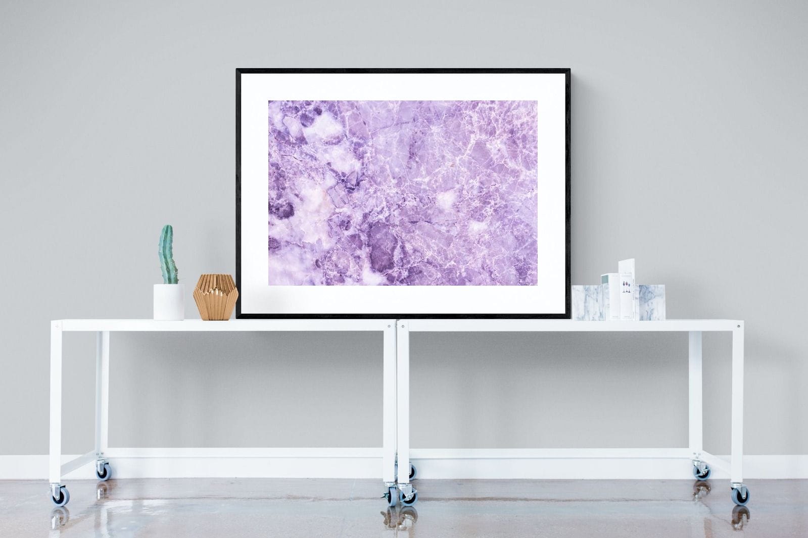 Purple Marble-Wall_Art-120 x 90cm-Framed Print-Black-Pixalot