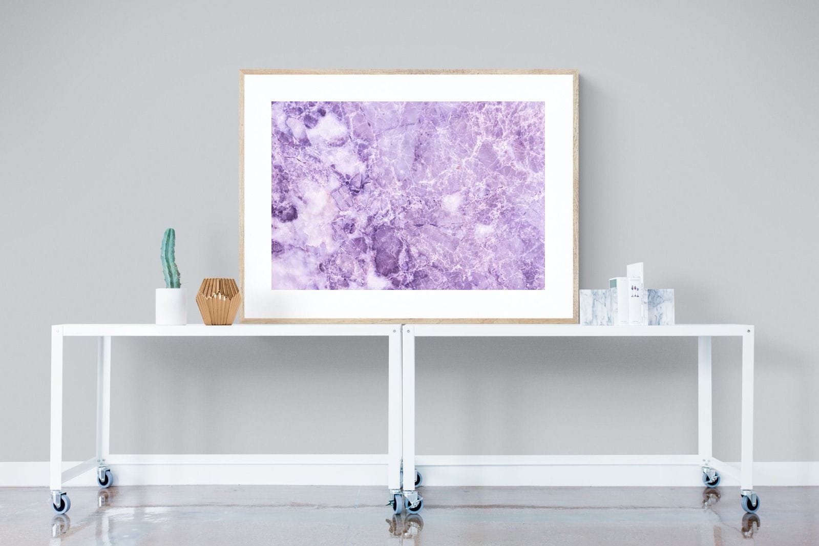 Purple Marble-Wall_Art-120 x 90cm-Framed Print-Wood-Pixalot