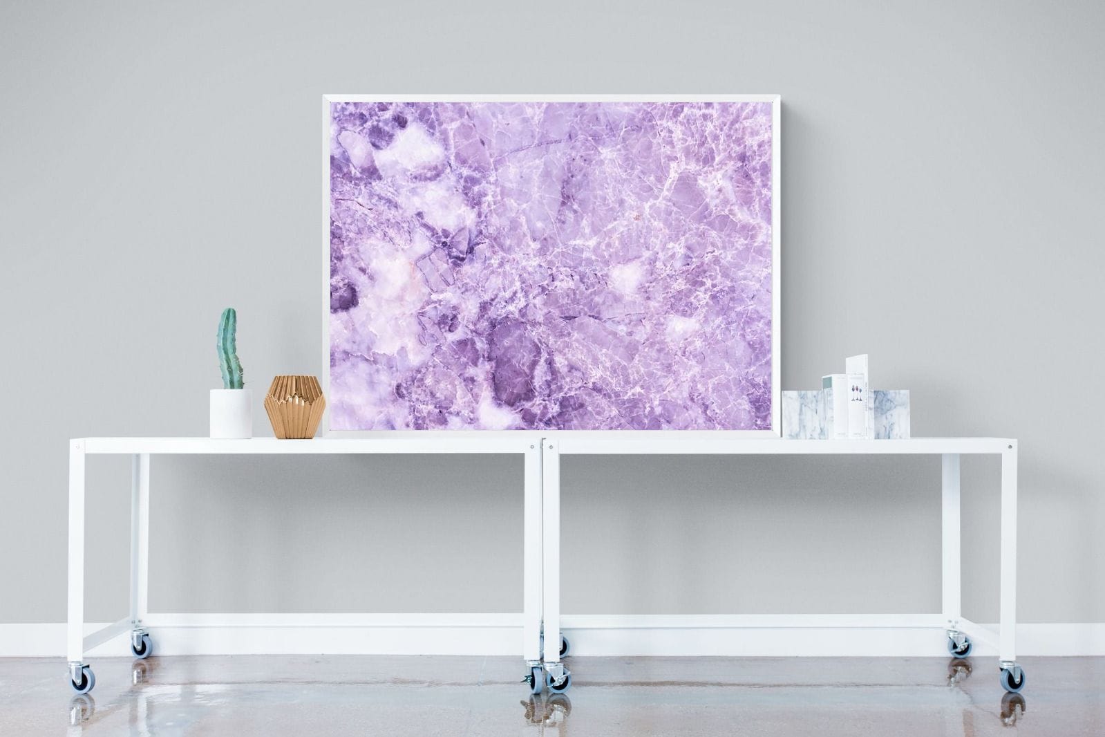 Purple Marble-Wall_Art-120 x 90cm-Mounted Canvas-White-Pixalot