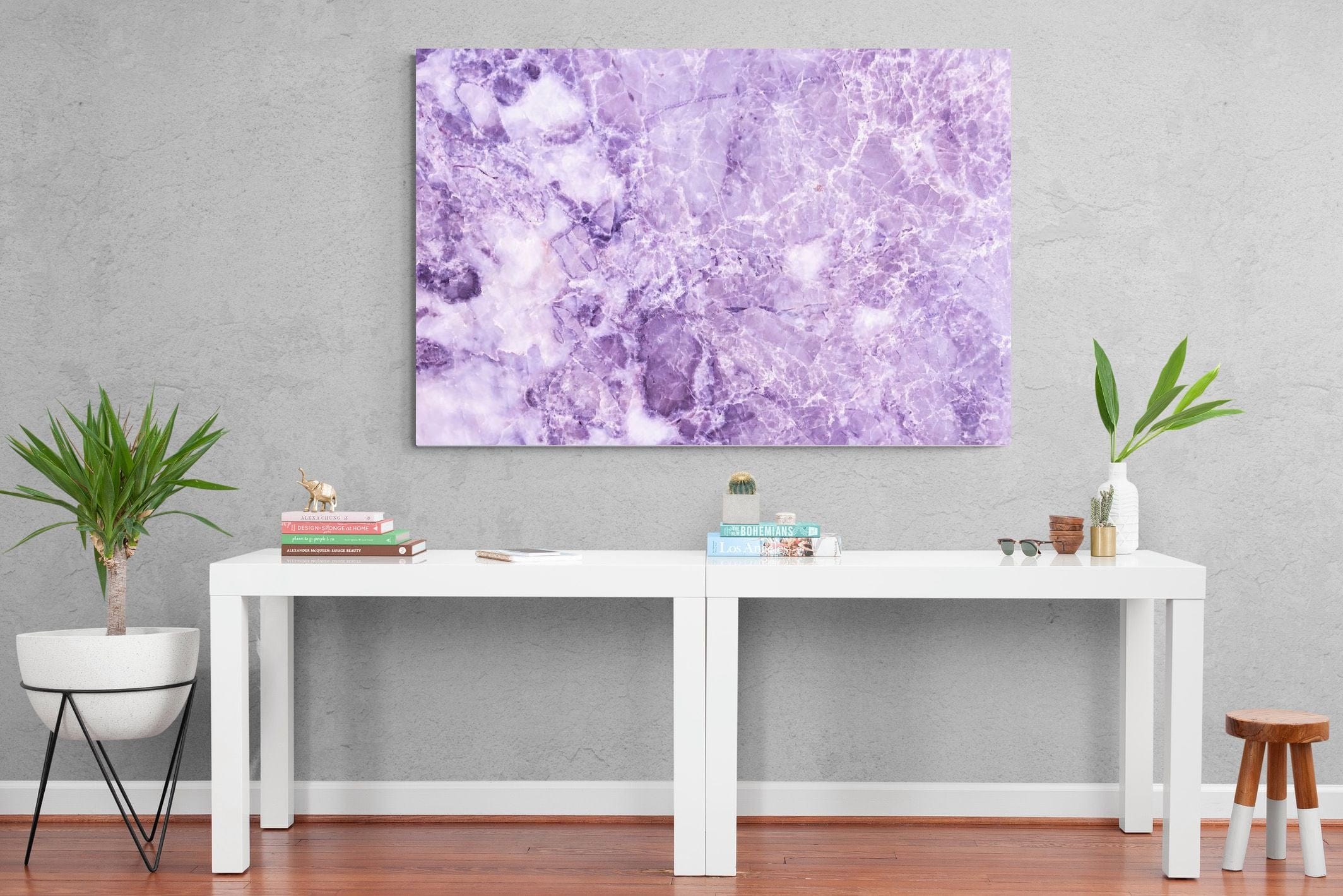 Purple Marble-Wall_Art-150 x 100cm-Mounted Canvas-No Frame-Pixalot