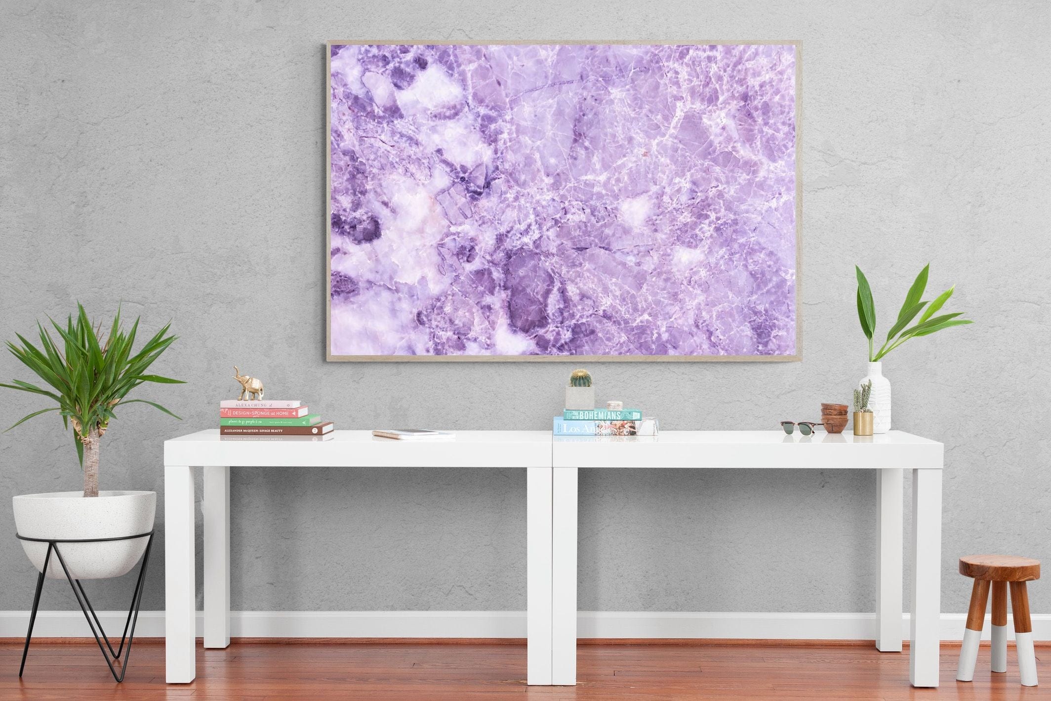 Purple Marble-Wall_Art-150 x 100cm-Mounted Canvas-Wood-Pixalot