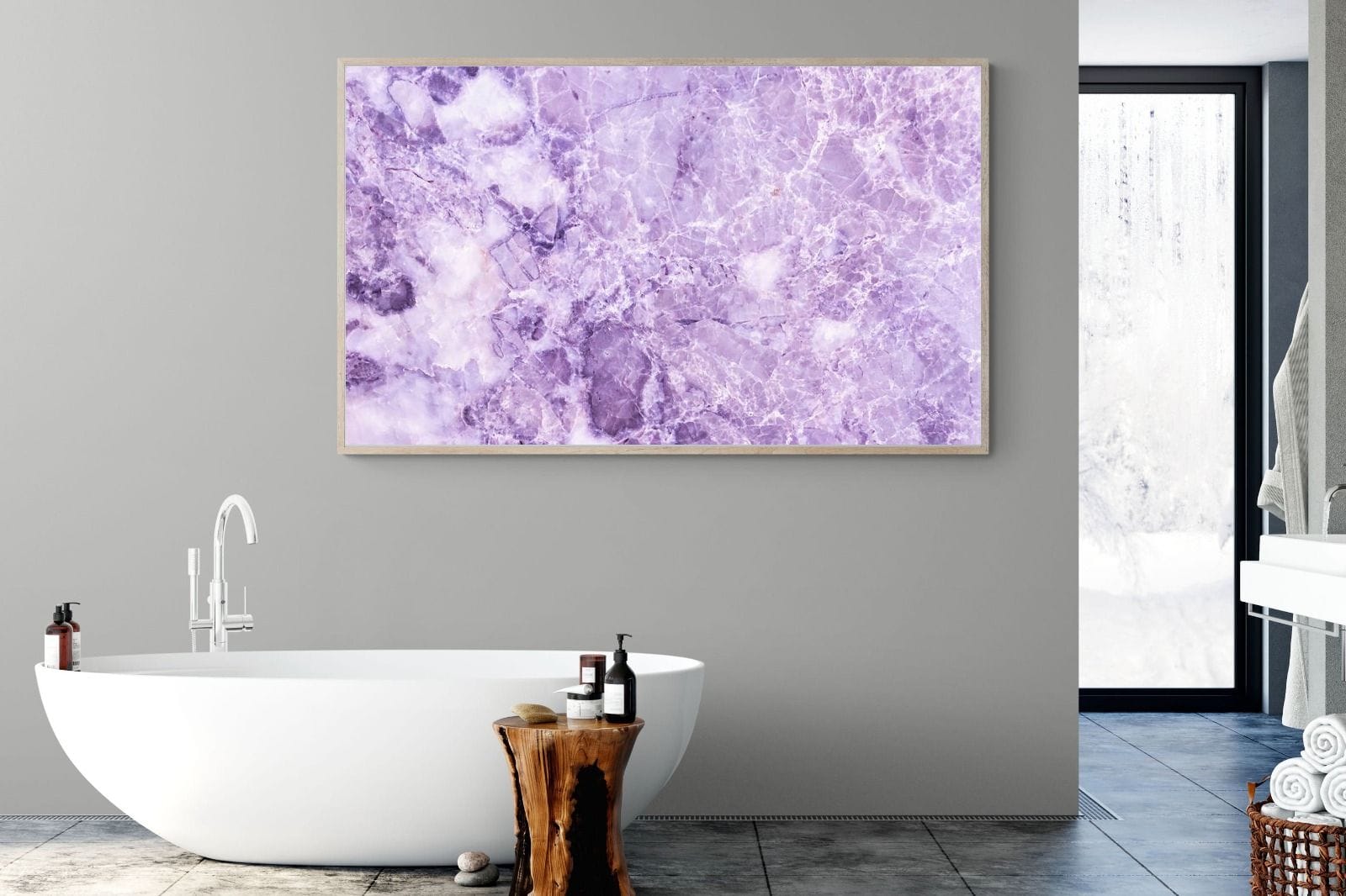 Purple Marble-Wall_Art-180 x 110cm-Mounted Canvas-Wood-Pixalot