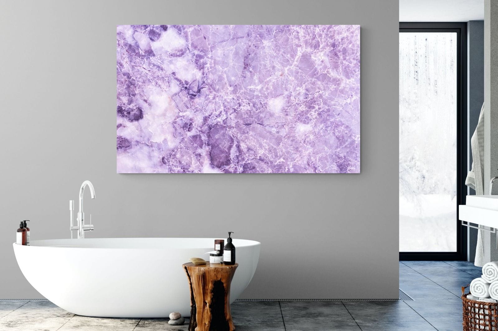Purple Marble-Wall_Art-180 x 110cm-Mounted Canvas-No Frame-Pixalot
