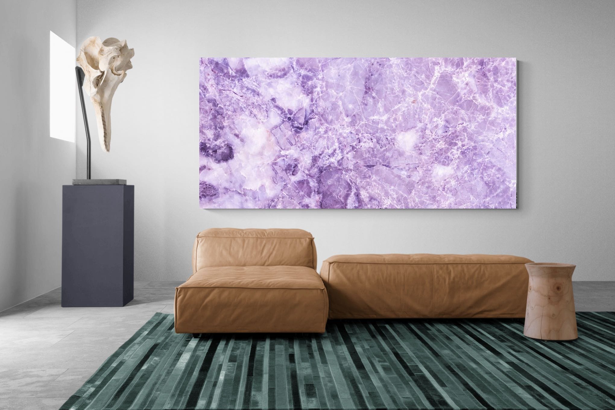 Purple Marble-Wall_Art-275 x 130cm-Mounted Canvas-No Frame-Pixalot