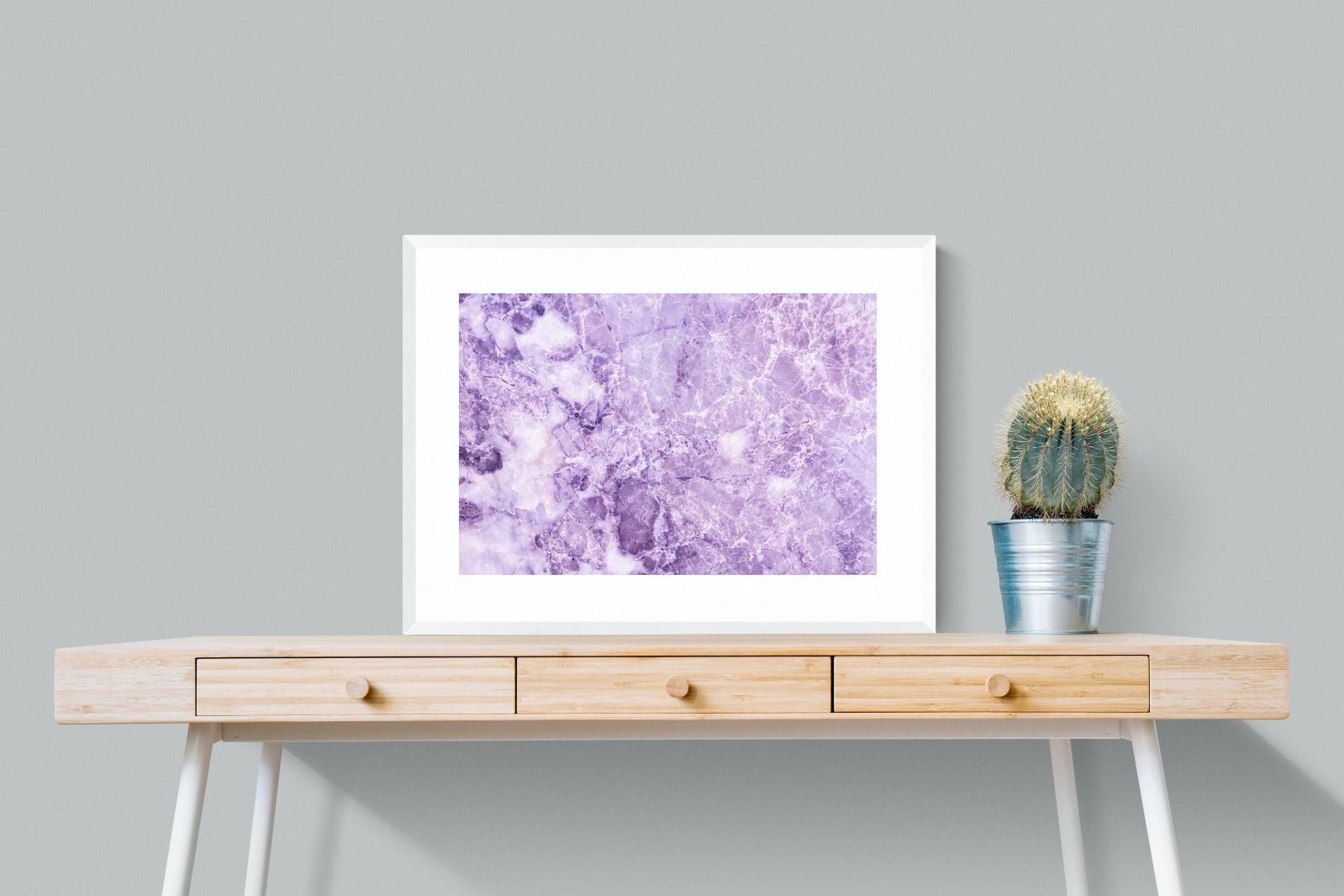 Purple Marble-Wall_Art-80 x 60cm-Framed Print-White-Pixalot