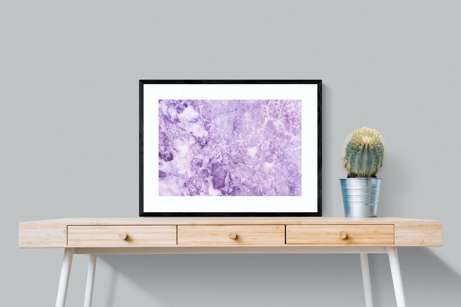 Purple Marble-Wall_Art-80 x 60cm-Framed Print-Black-Pixalot