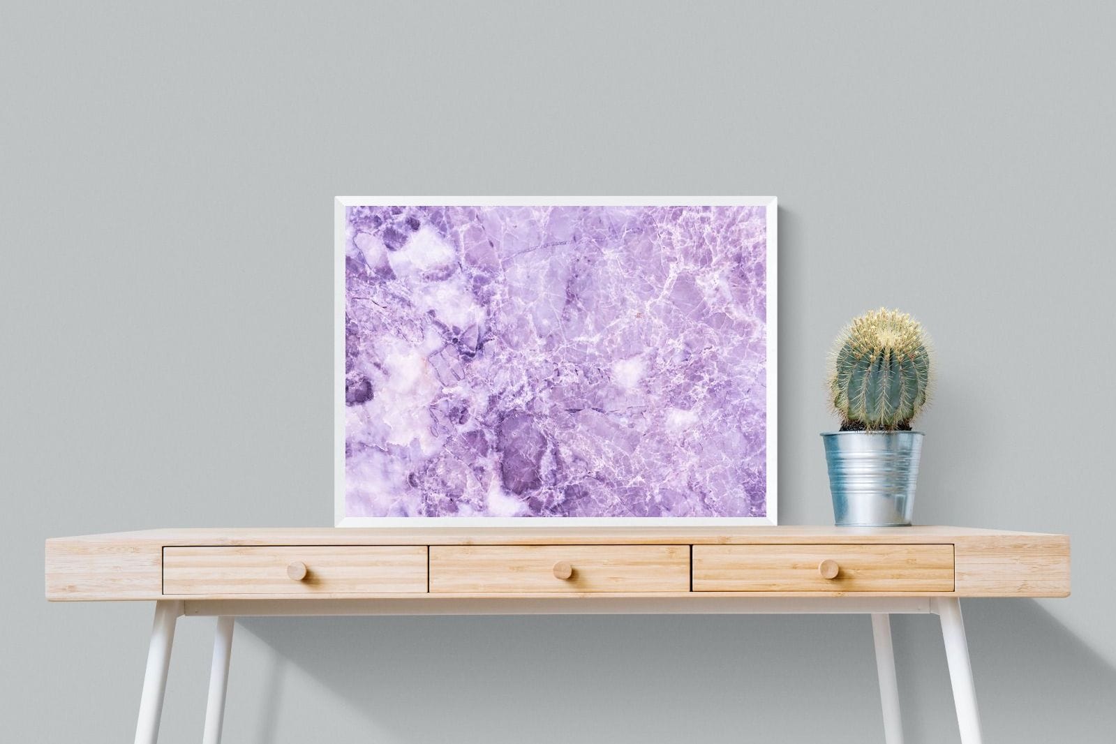 Purple Marble-Wall_Art-80 x 60cm-Mounted Canvas-White-Pixalot