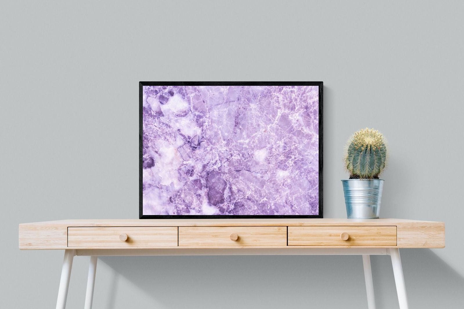 Purple Marble-Wall_Art-80 x 60cm-Mounted Canvas-Black-Pixalot