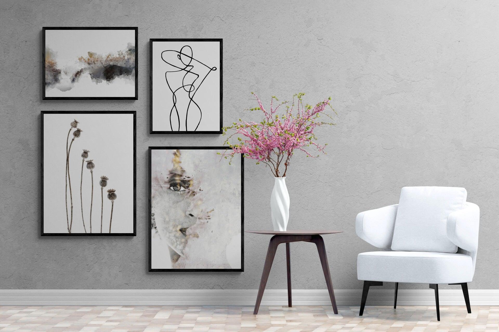 Raw Beauty Gallery Wall Set-Wall_Art-Mounted Canvas-Black-Pixalot