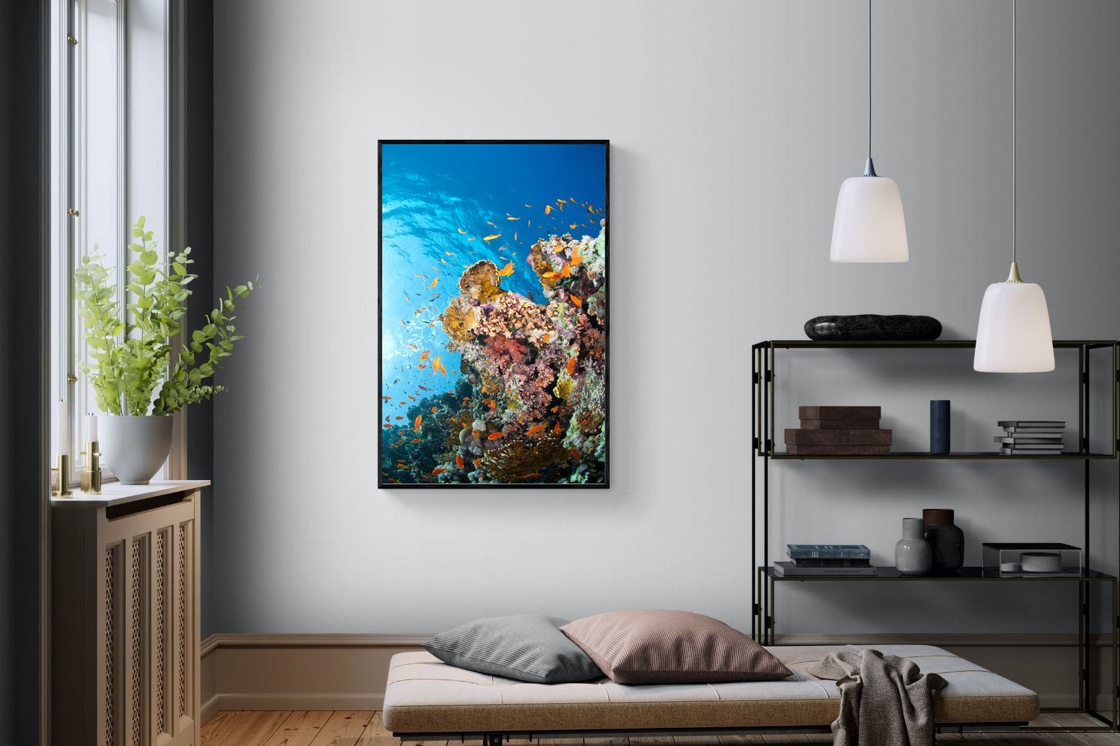 Reef-Wall_Art-100 x 150cm-Mounted Canvas-Black-Pixalot