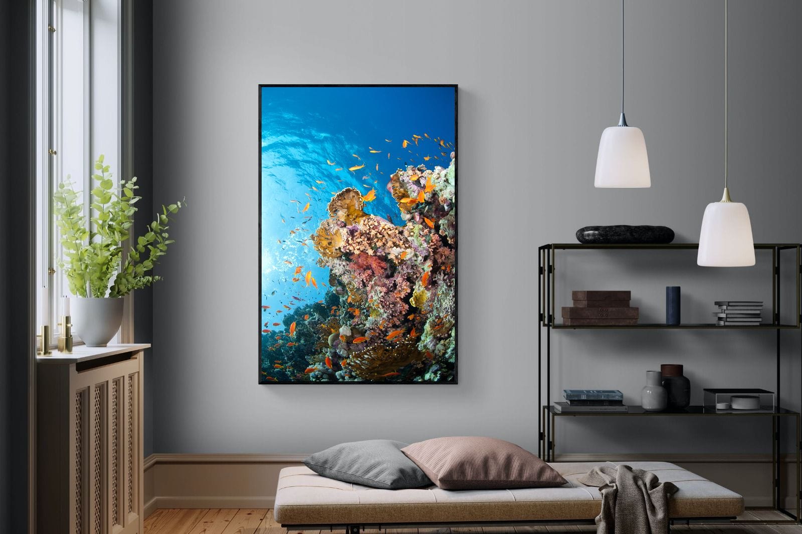 Reef-Wall_Art-120 x 180cm-Mounted Canvas-Black-Pixalot
