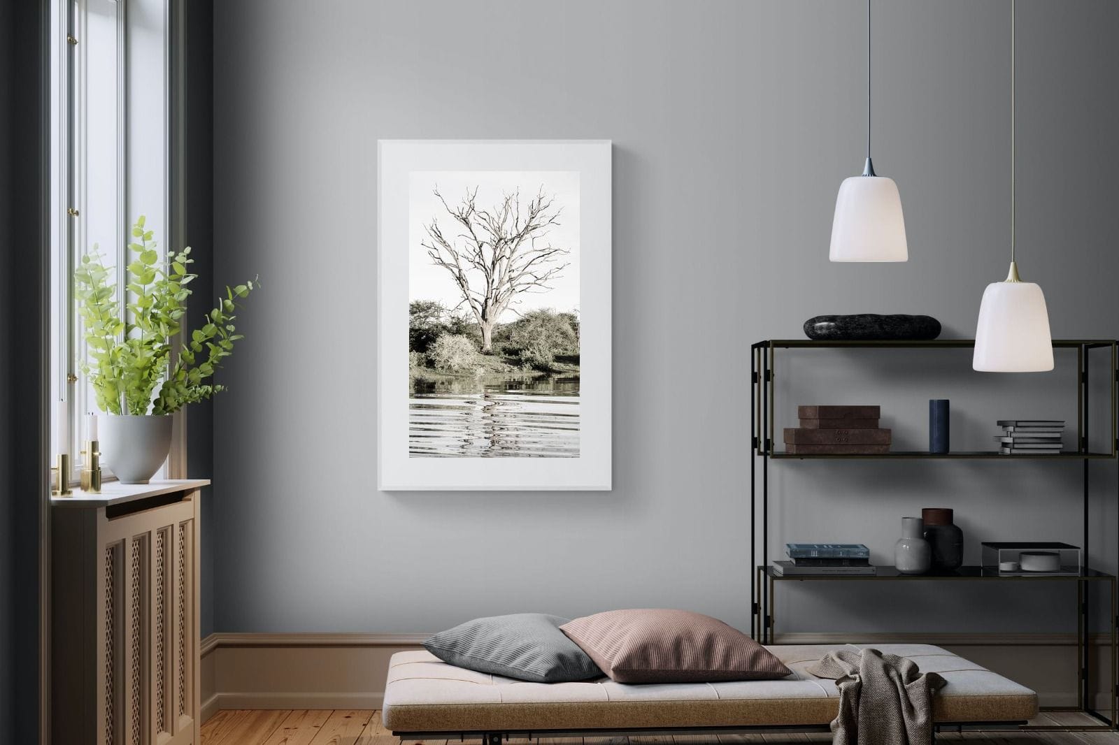 Reflective Ripples-Wall_Art-100 x 150cm-Framed Print-White-Pixalot