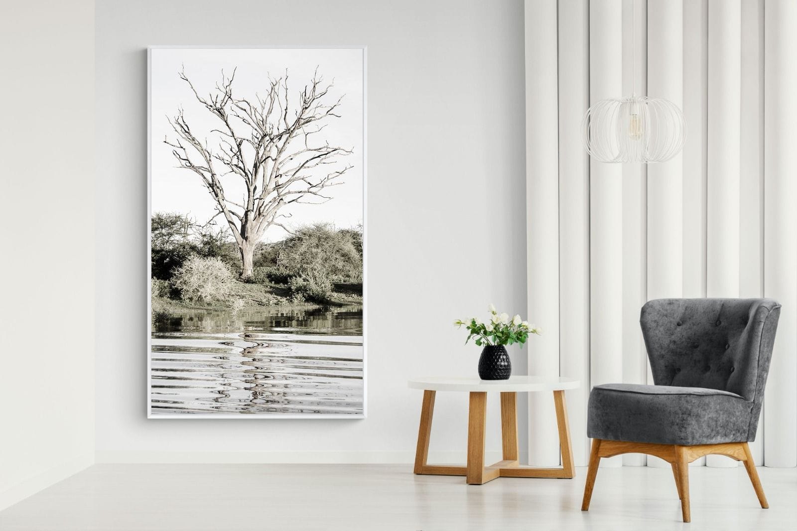 Reflective Ripples-Wall_Art-130 x 220cm-Mounted Canvas-White-Pixalot