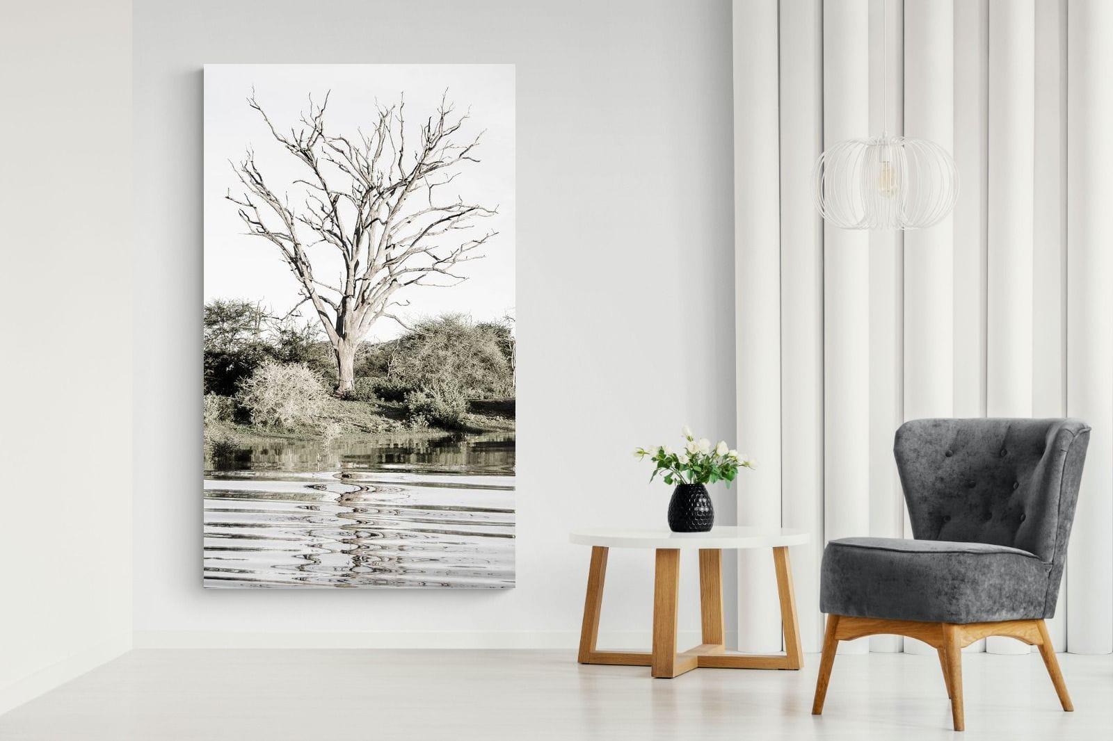 Reflective Ripples-Wall_Art-130 x 220cm-Mounted Canvas-No Frame-Pixalot