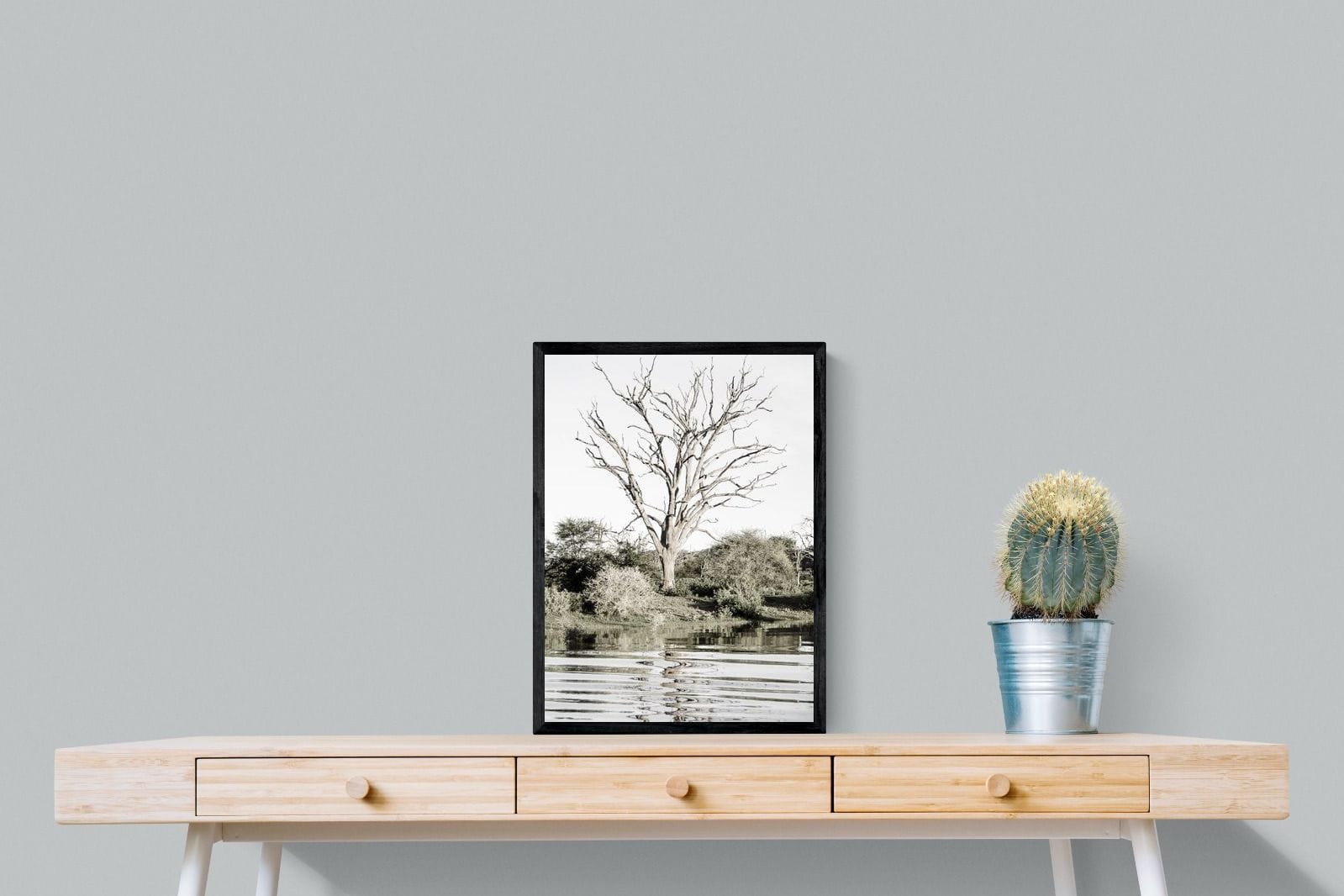 Reflective Ripples-Wall_Art-45 x 60cm-Mounted Canvas-Black-Pixalot