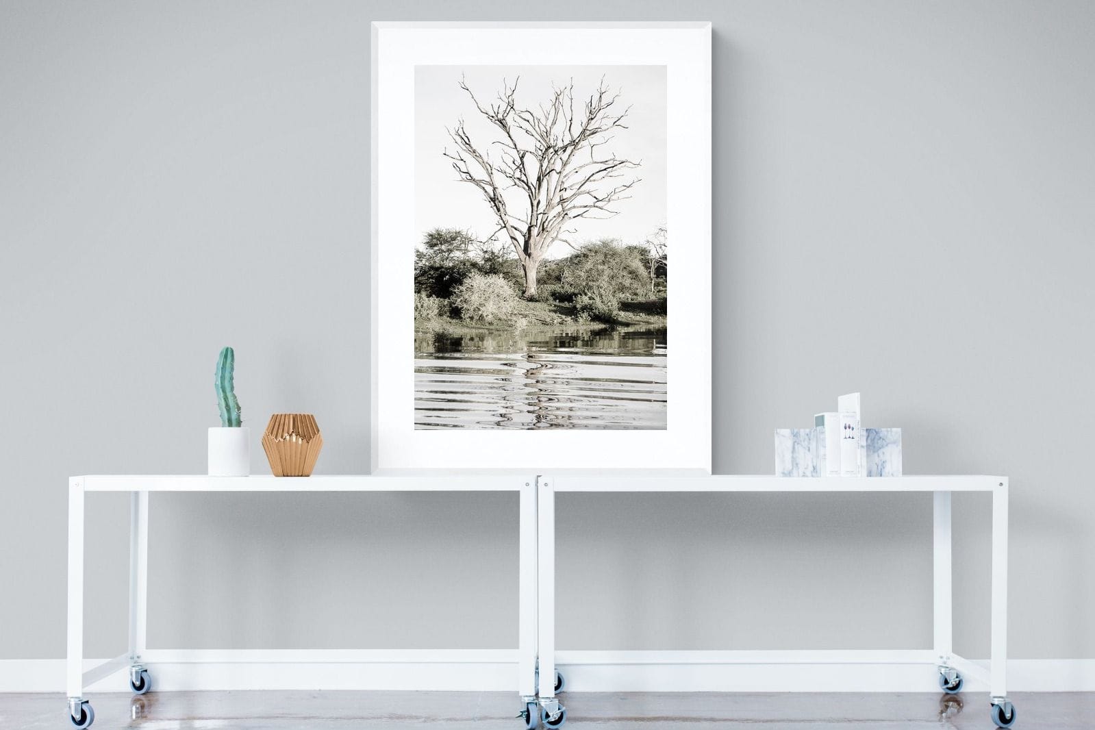 Reflective Ripples-Wall_Art-90 x 120cm-Framed Print-White-Pixalot