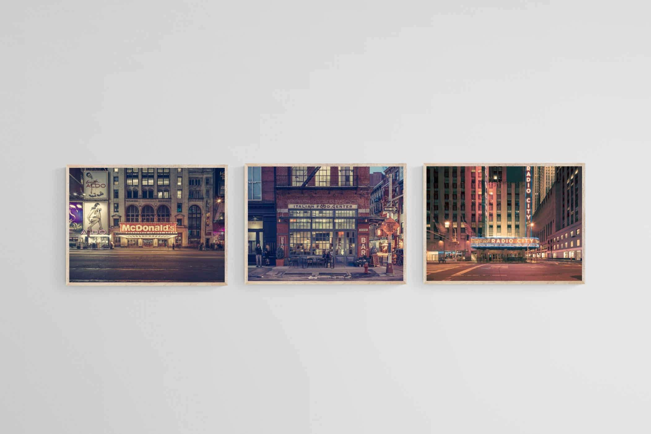 Retro Brooklyn Set-Wall_Art-60 x 45cm (x3)-Mounted Canvas-Wood-Pixalot