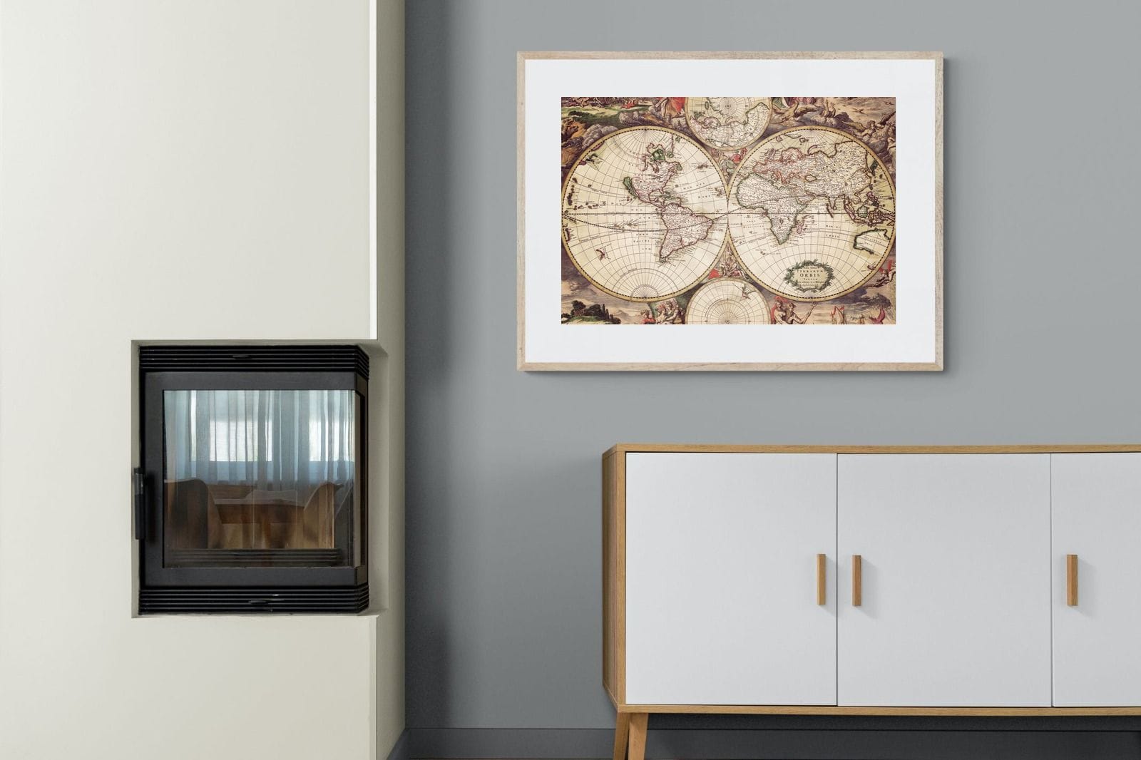 Roman Map-Wall_Art-100 x 75cm-Framed Print-Wood-Pixalot