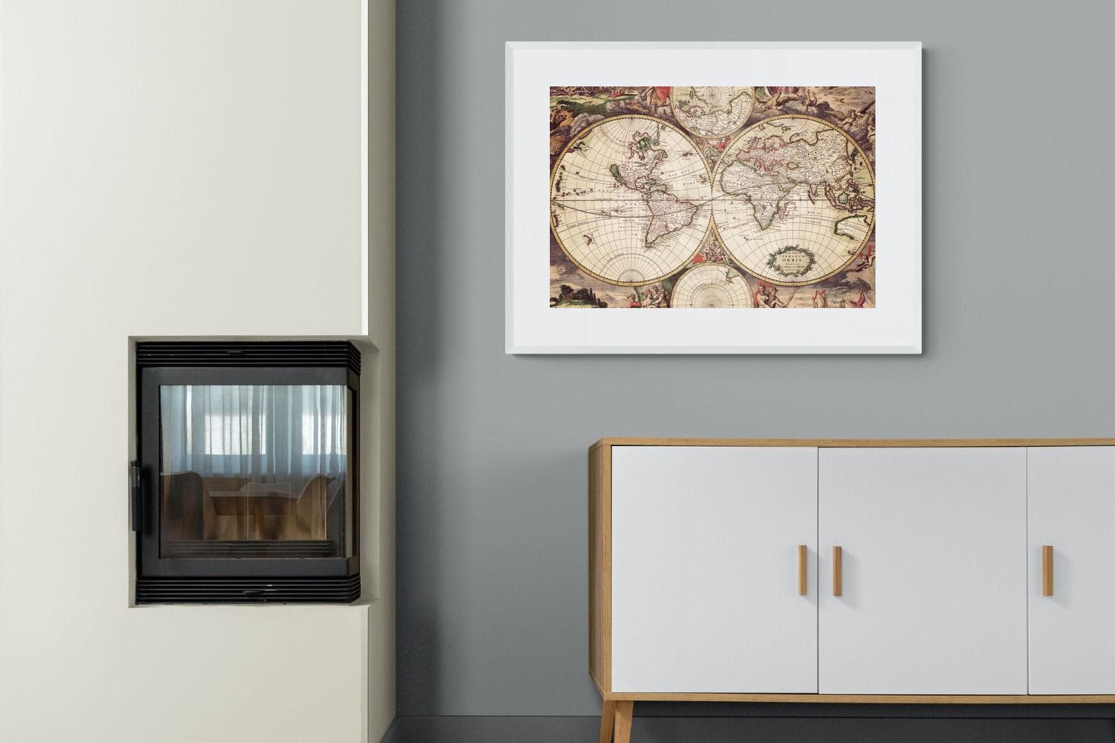 Roman Map-Wall_Art-100 x 75cm-Framed Print-White-Pixalot