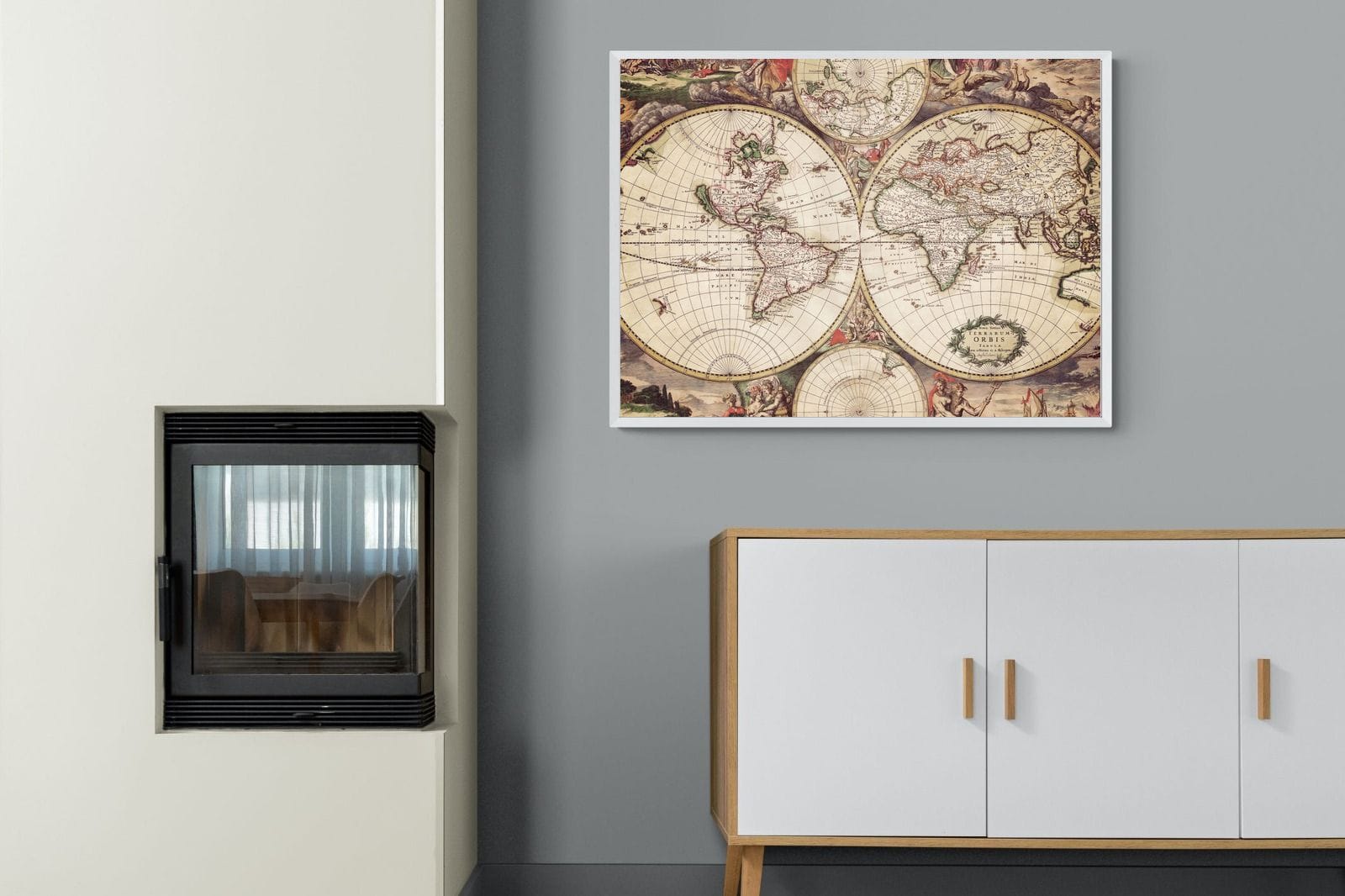 Roman Map-Wall_Art-100 x 75cm-Mounted Canvas-White-Pixalot
