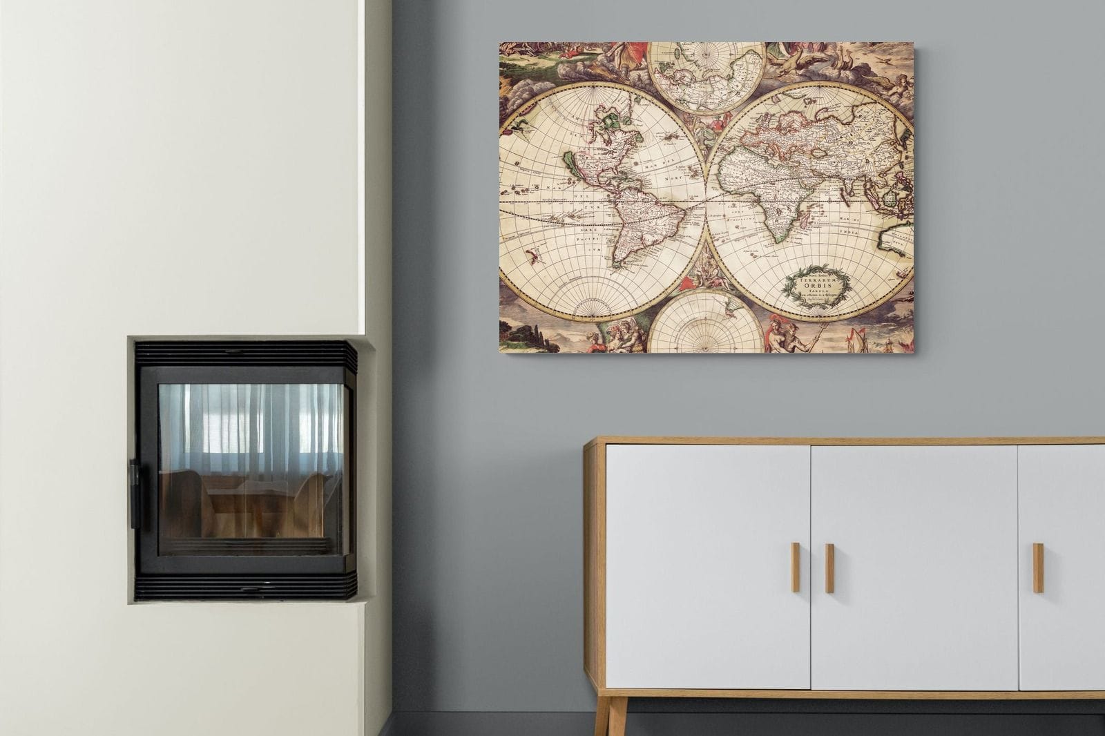 Roman Map-Wall_Art-100 x 75cm-Mounted Canvas-No Frame-Pixalot