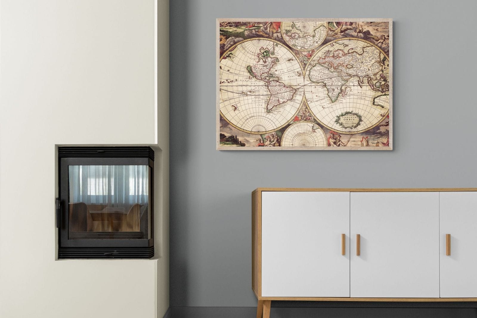 Roman Map-Wall_Art-100 x 75cm-Mounted Canvas-Wood-Pixalot