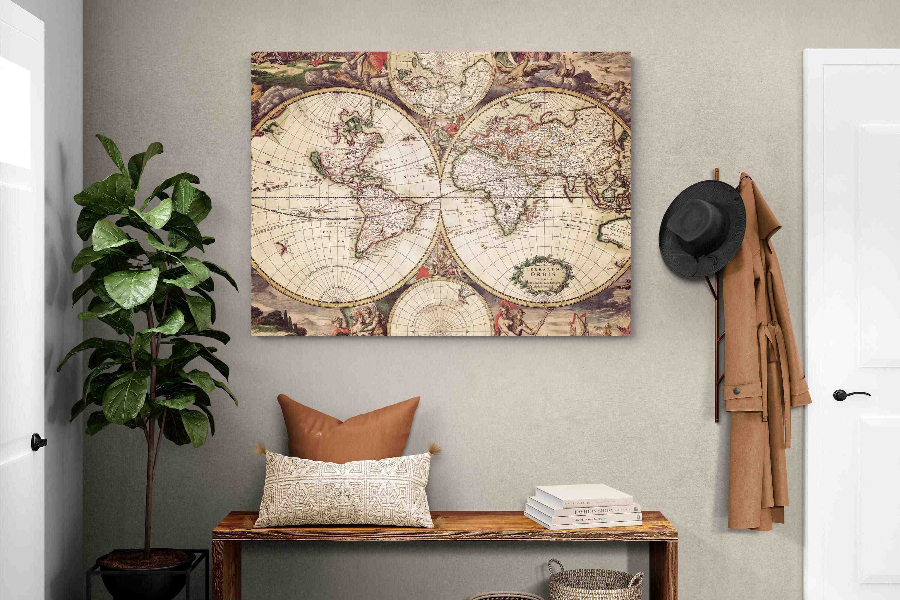 Roman Map-Wall_Art-120 x 90cm-Mounted Canvas-No Frame-Pixalot