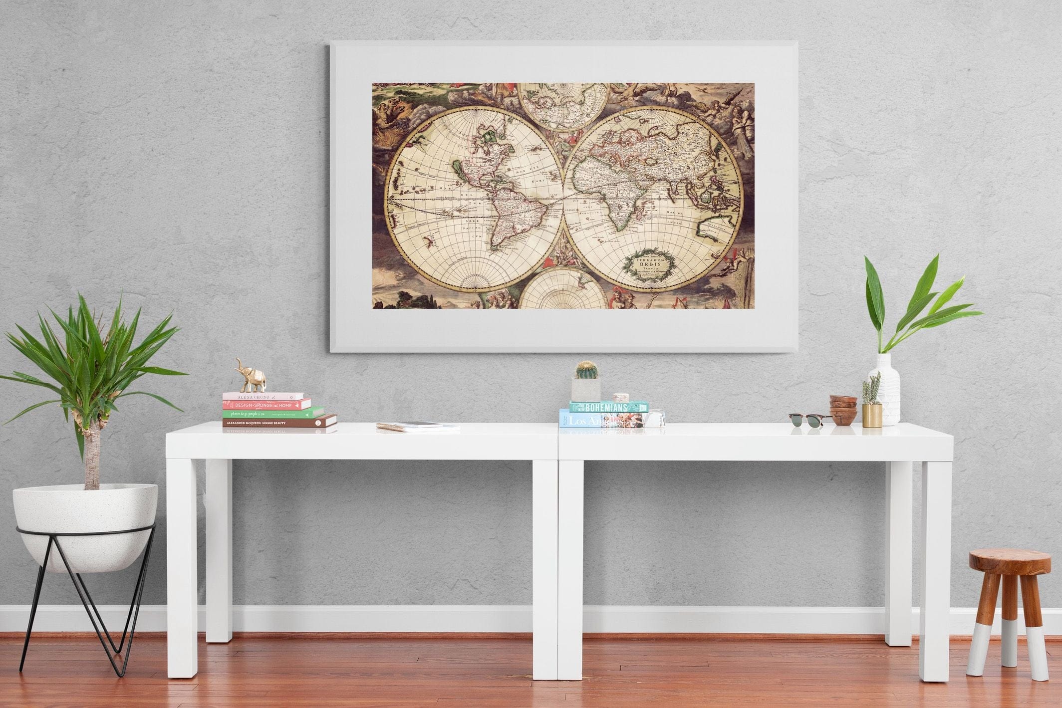 Roman Map-Wall_Art-150 x 100cm-Framed Print-White-Pixalot
