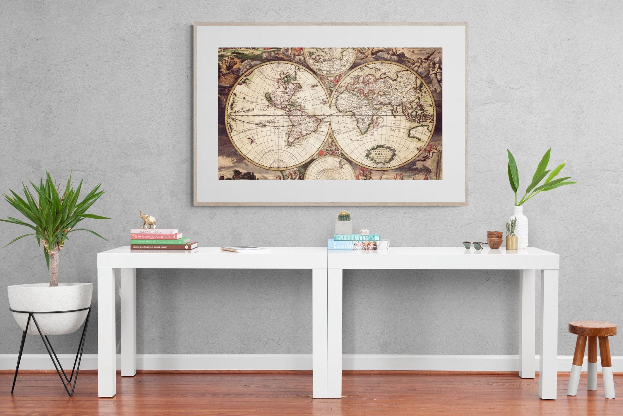 Roman Map-Wall_Art-150 x 100cm-Framed Print-Wood-Pixalot