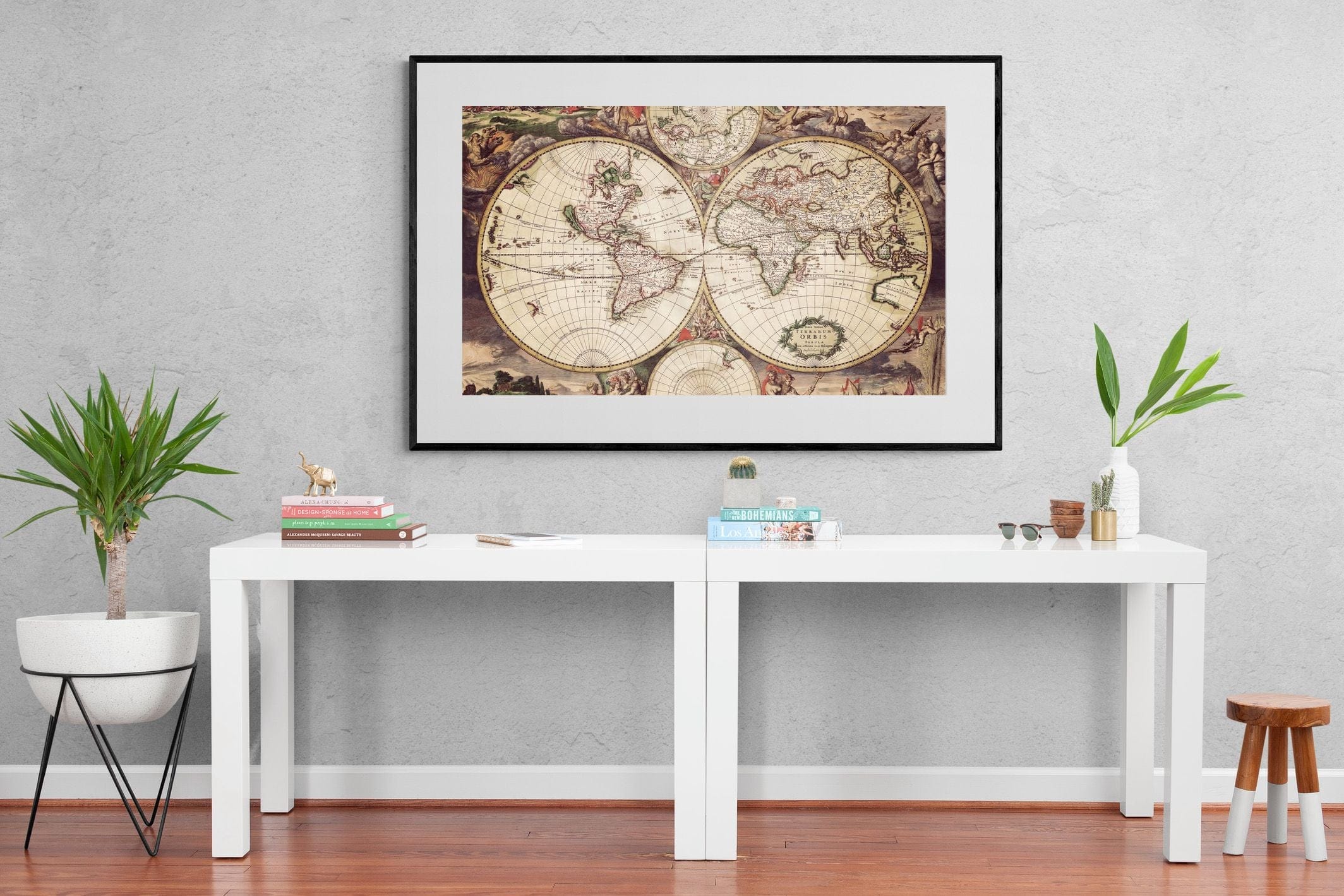 Roman Map-Wall_Art-150 x 100cm-Framed Print-Black-Pixalot