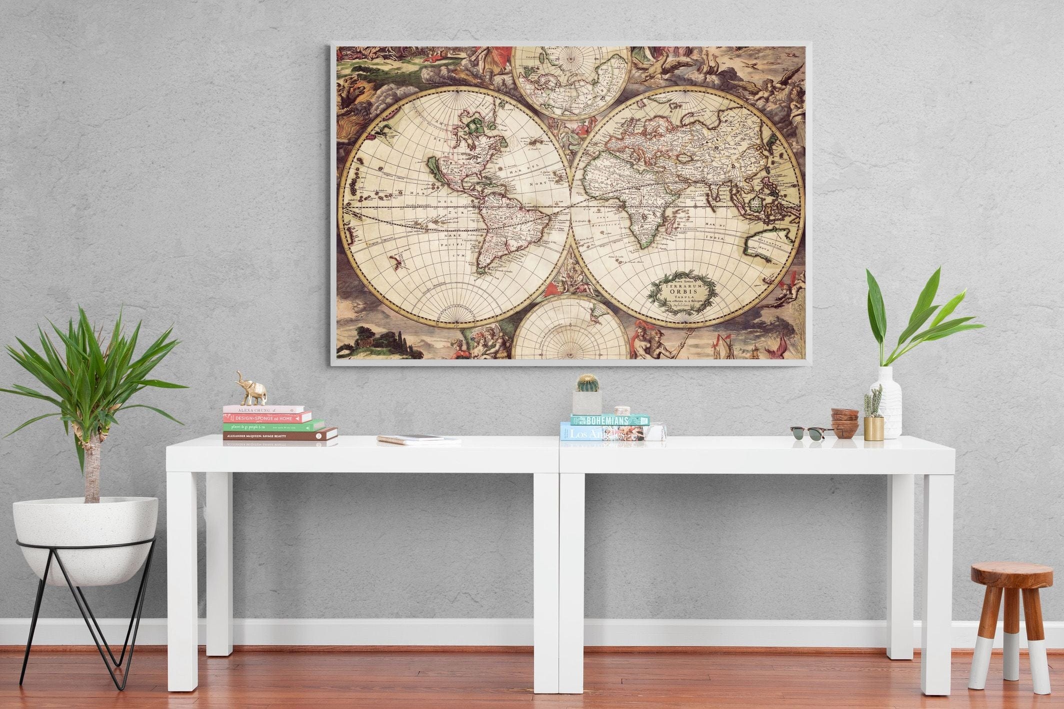 Roman Map-Wall_Art-150 x 100cm-Mounted Canvas-White-Pixalot