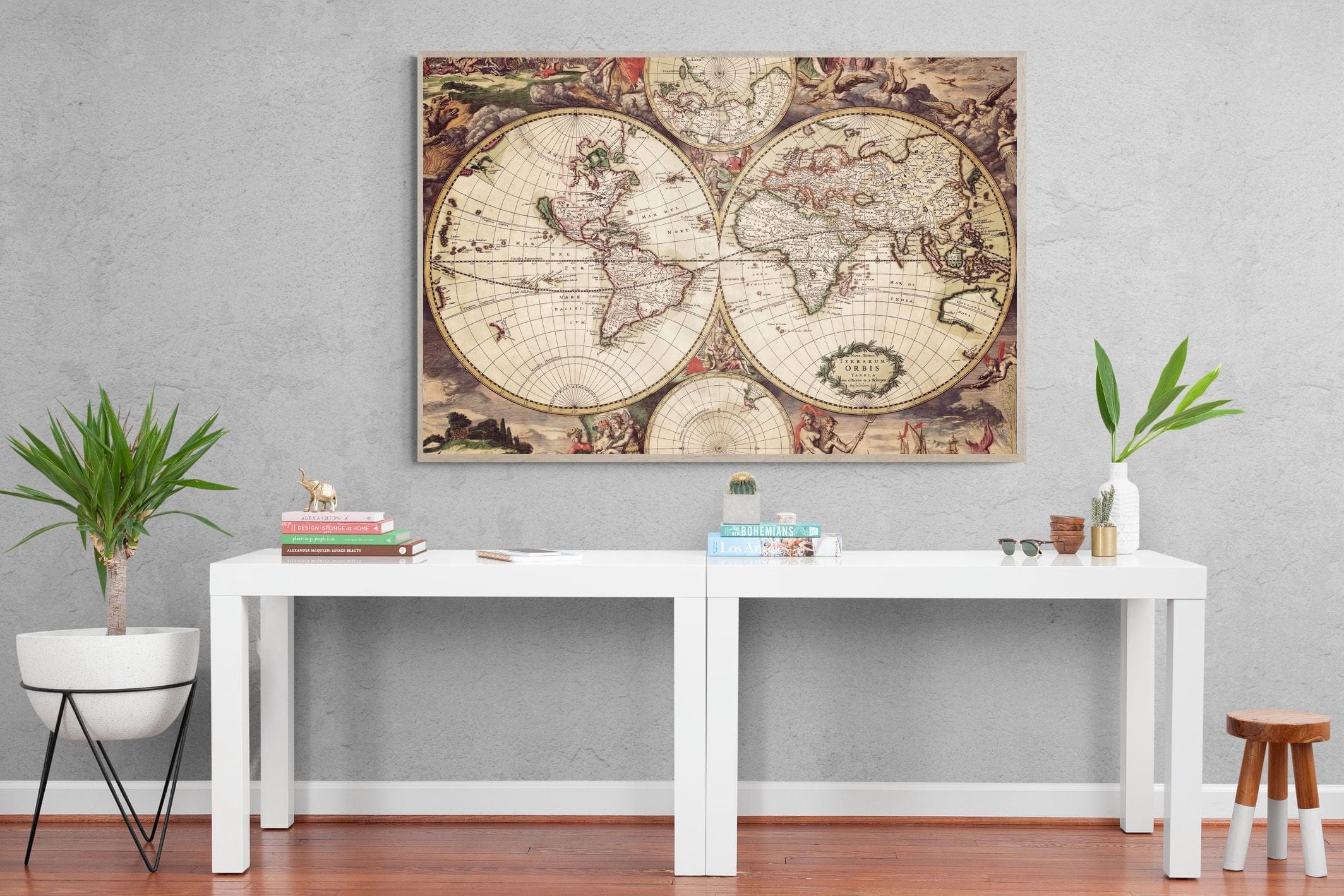 Roman Map-Wall_Art-150 x 100cm-Mounted Canvas-Wood-Pixalot