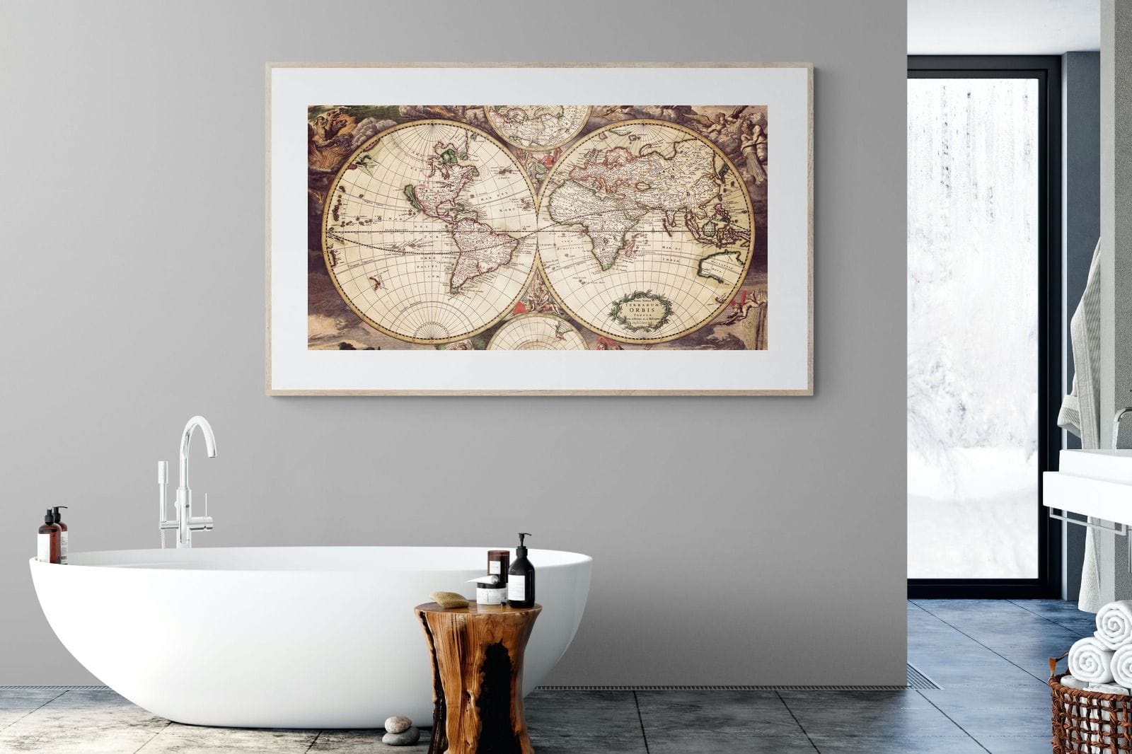 Roman Map-Wall_Art-180 x 110cm-Framed Print-Wood-Pixalot