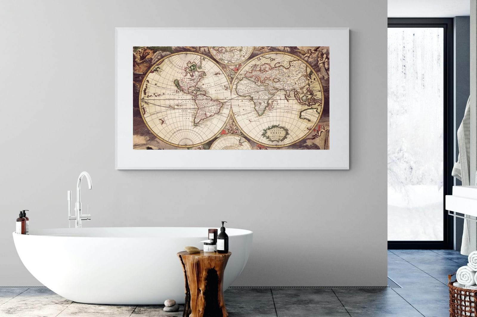 Roman Map-Wall_Art-180 x 110cm-Framed Print-White-Pixalot