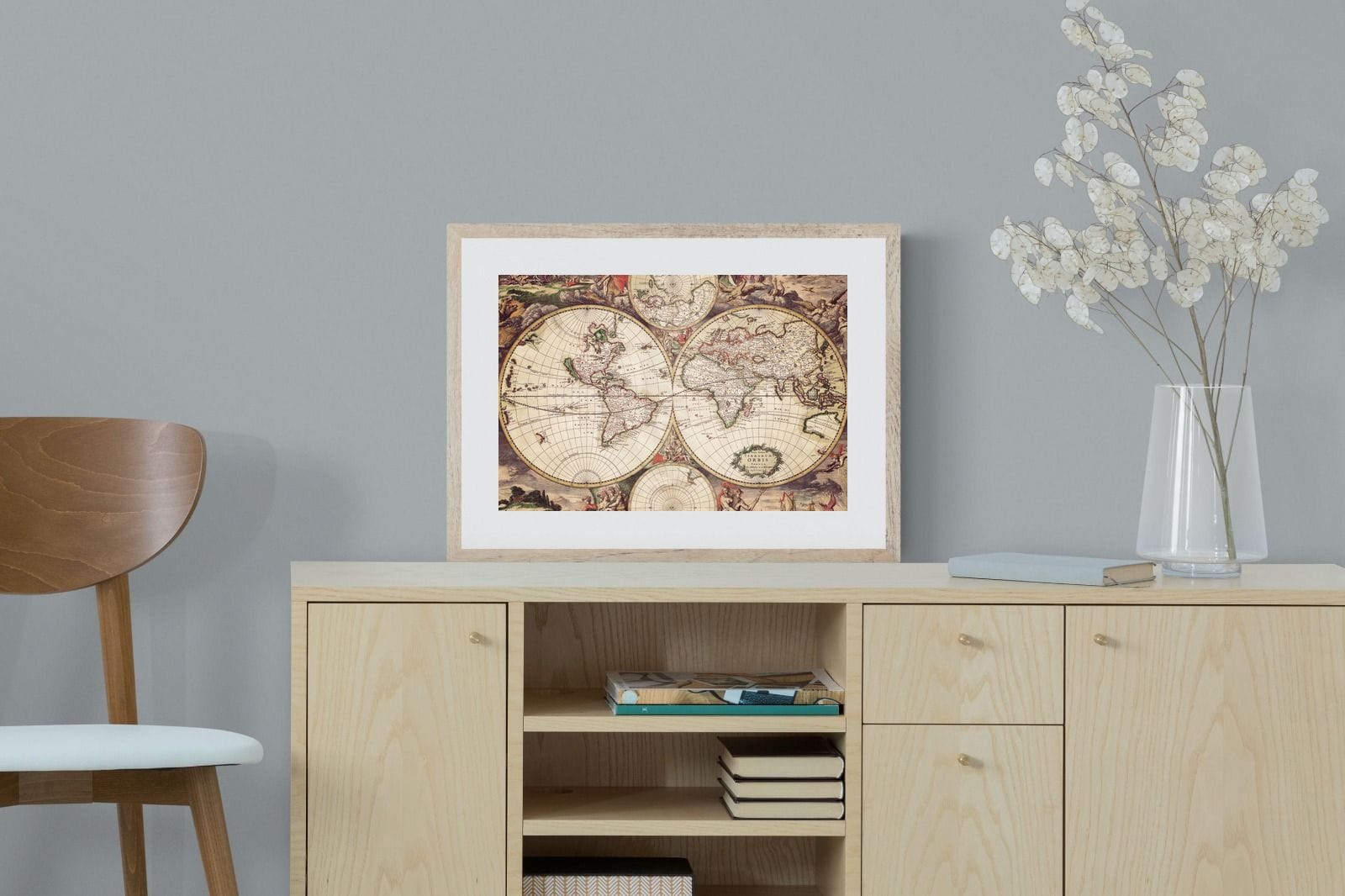 Roman Map-Wall_Art-60 x 45cm-Framed Print-Wood-Pixalot