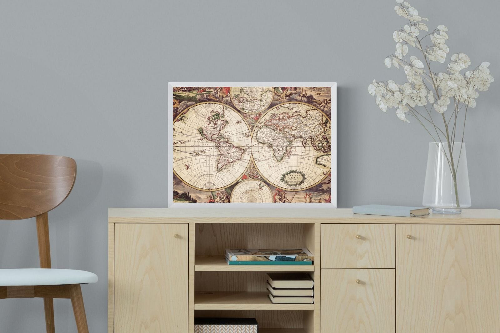 Roman Map-Wall_Art-60 x 45cm-Mounted Canvas-White-Pixalot
