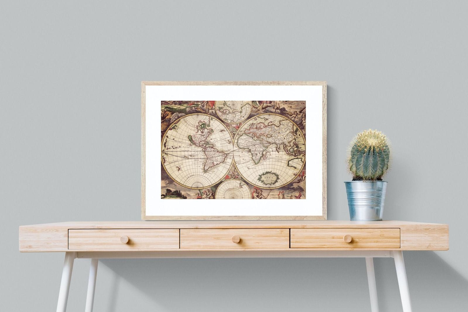 Roman Map-Wall_Art-80 x 60cm-Framed Print-Wood-Pixalot