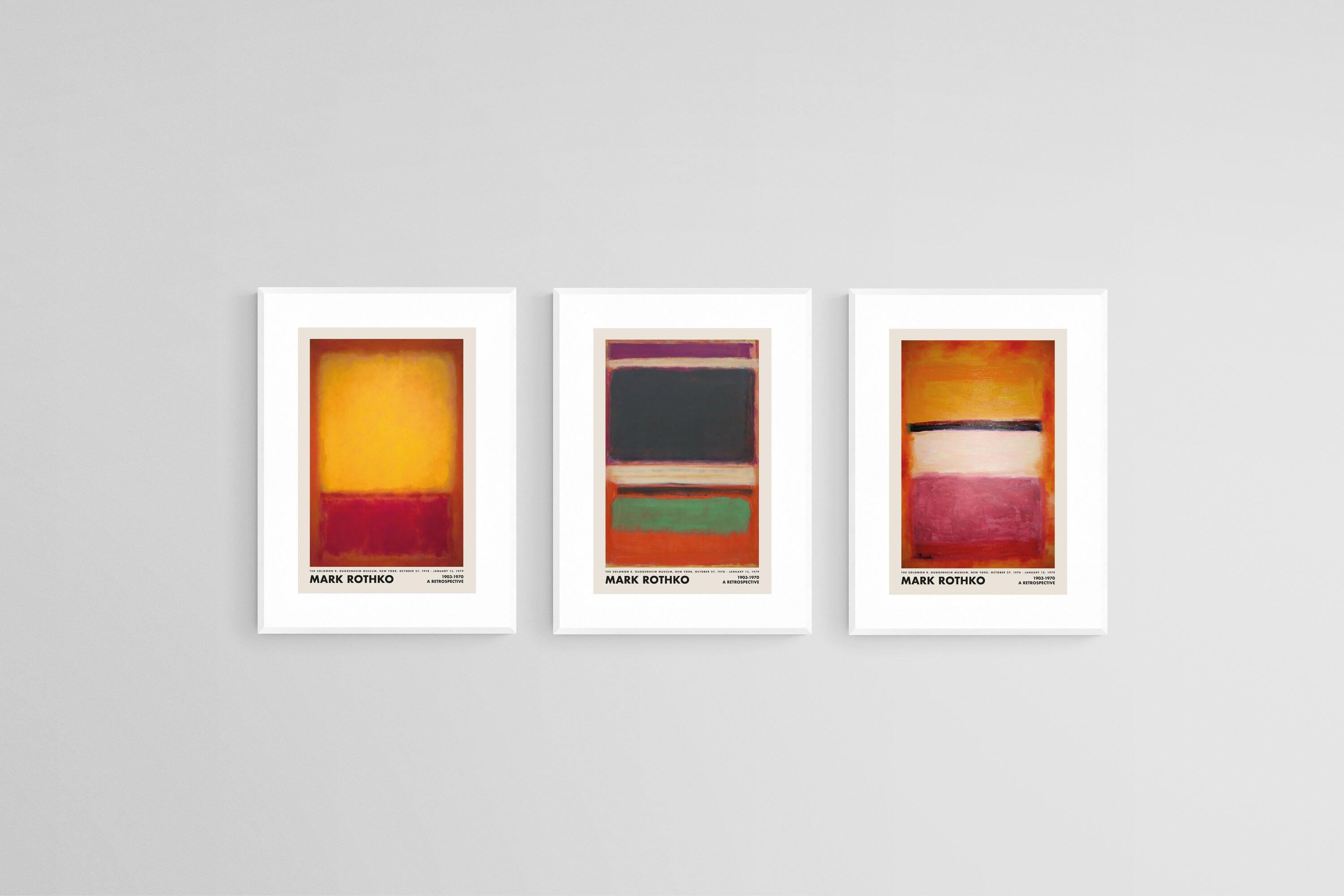 Rothko Guggenheim Set-Wall_Art-45 x 60cm (x3)-Framed Print-White-Pixalot
