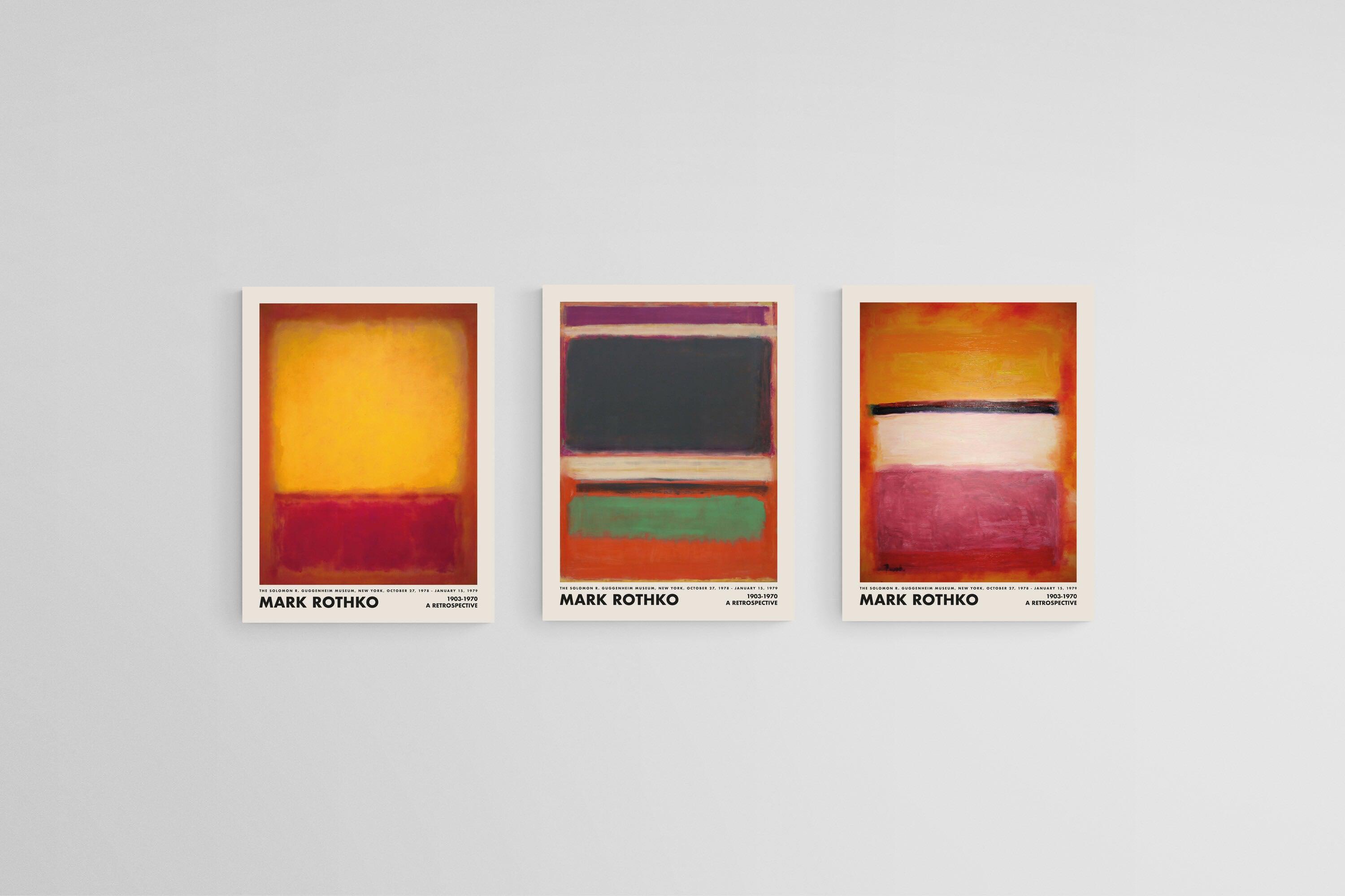 Rothko Guggenheim Set-Wall_Art-45 x 60cm (x3)-Mounted Canvas-No Frame-Pixalot