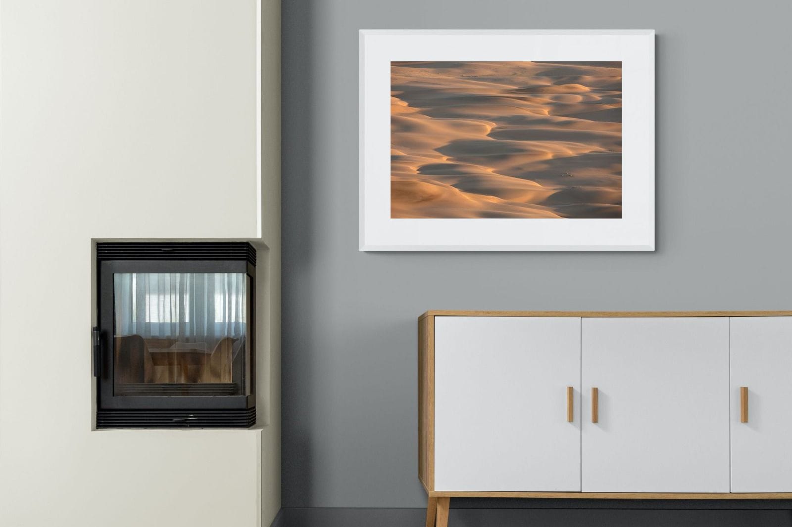 Sand Dunes-Wall_Art-100 x 75cm-Framed Print-White-Pixalot