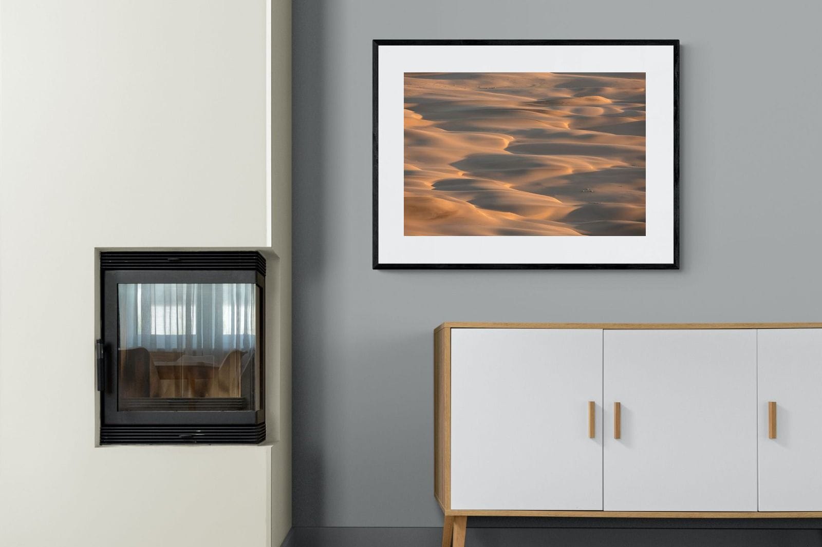 Sand Dunes-Wall_Art-100 x 75cm-Framed Print-Black-Pixalot
