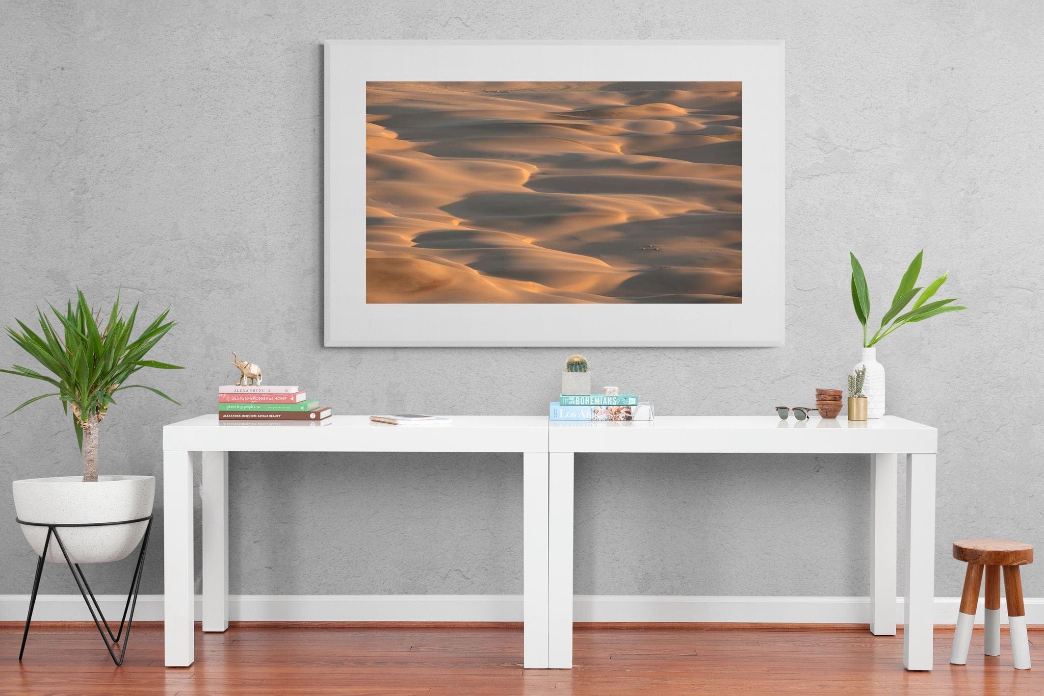 Sand Dunes-Wall_Art-150 x 100cm-Framed Print-White-Pixalot