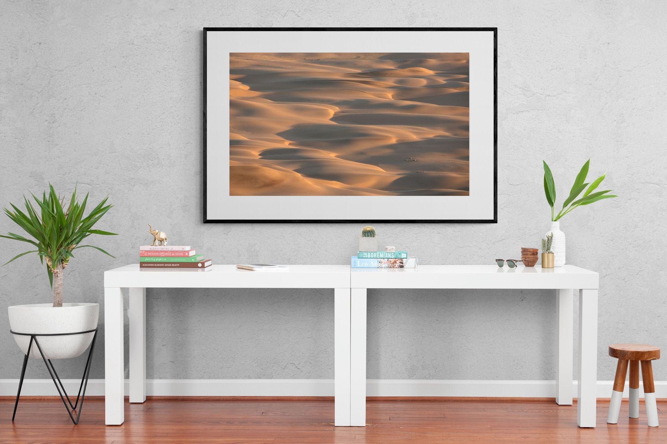 Sand Dunes-Wall_Art-150 x 100cm-Framed Print-Black-Pixalot