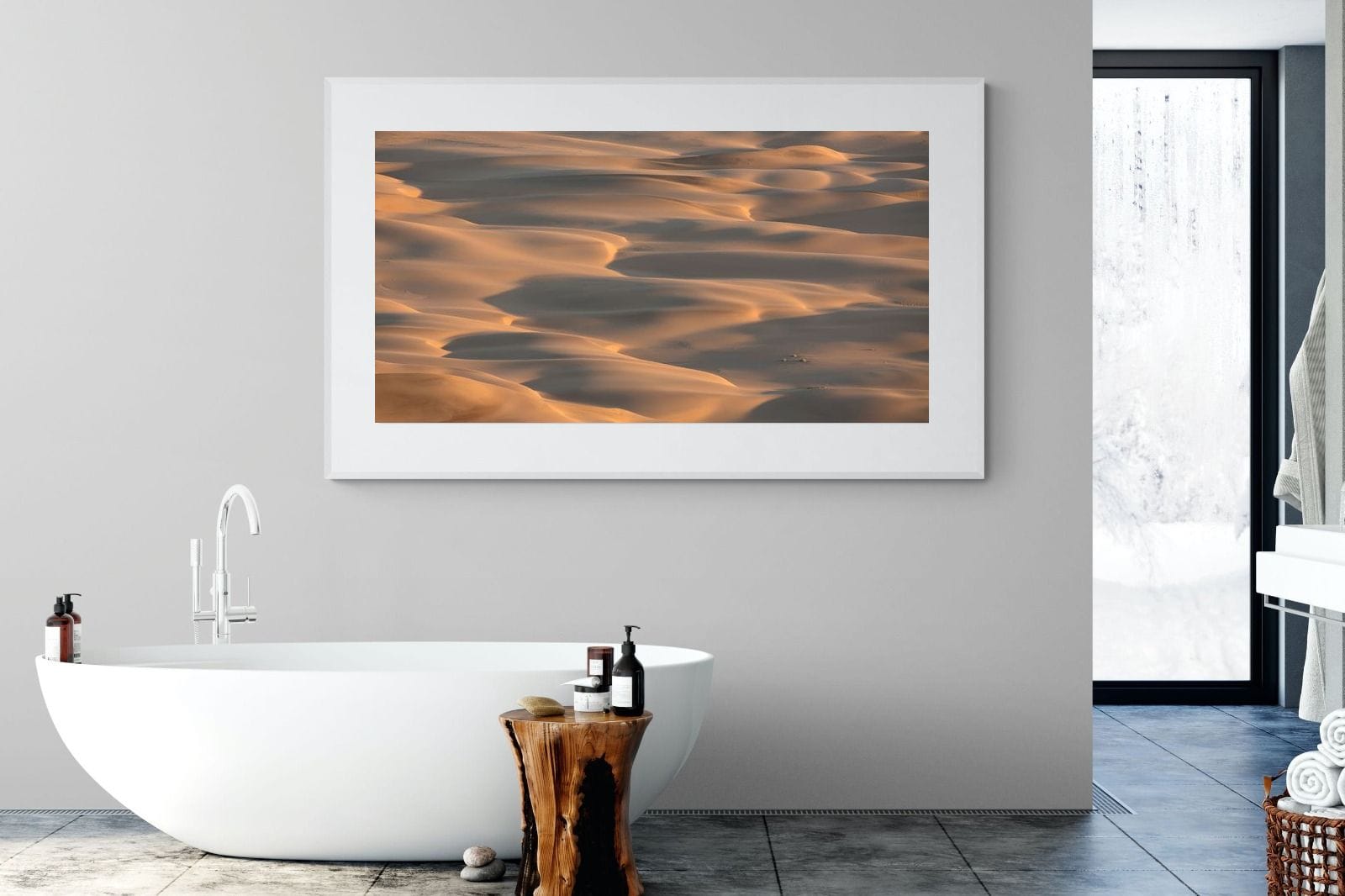 Sand Dunes-Wall_Art-180 x 110cm-Framed Print-White-Pixalot