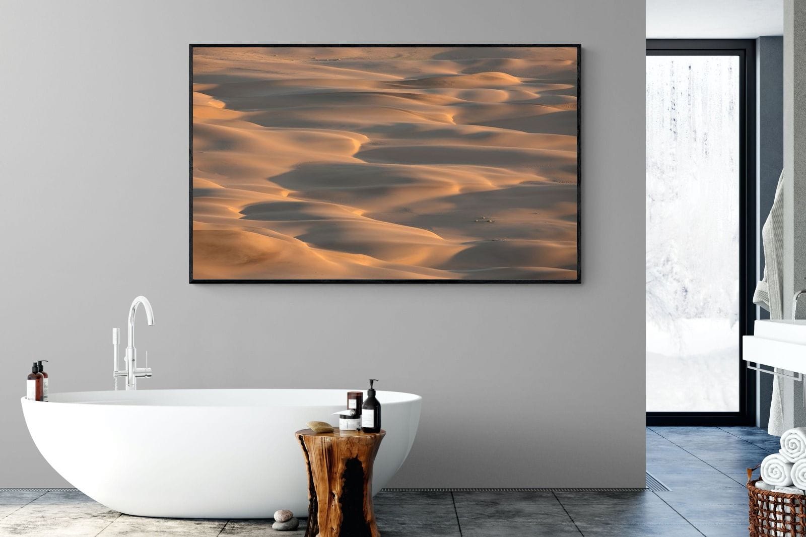 Sand Dunes-Wall_Art-180 x 110cm-Mounted Canvas-Black-Pixalot