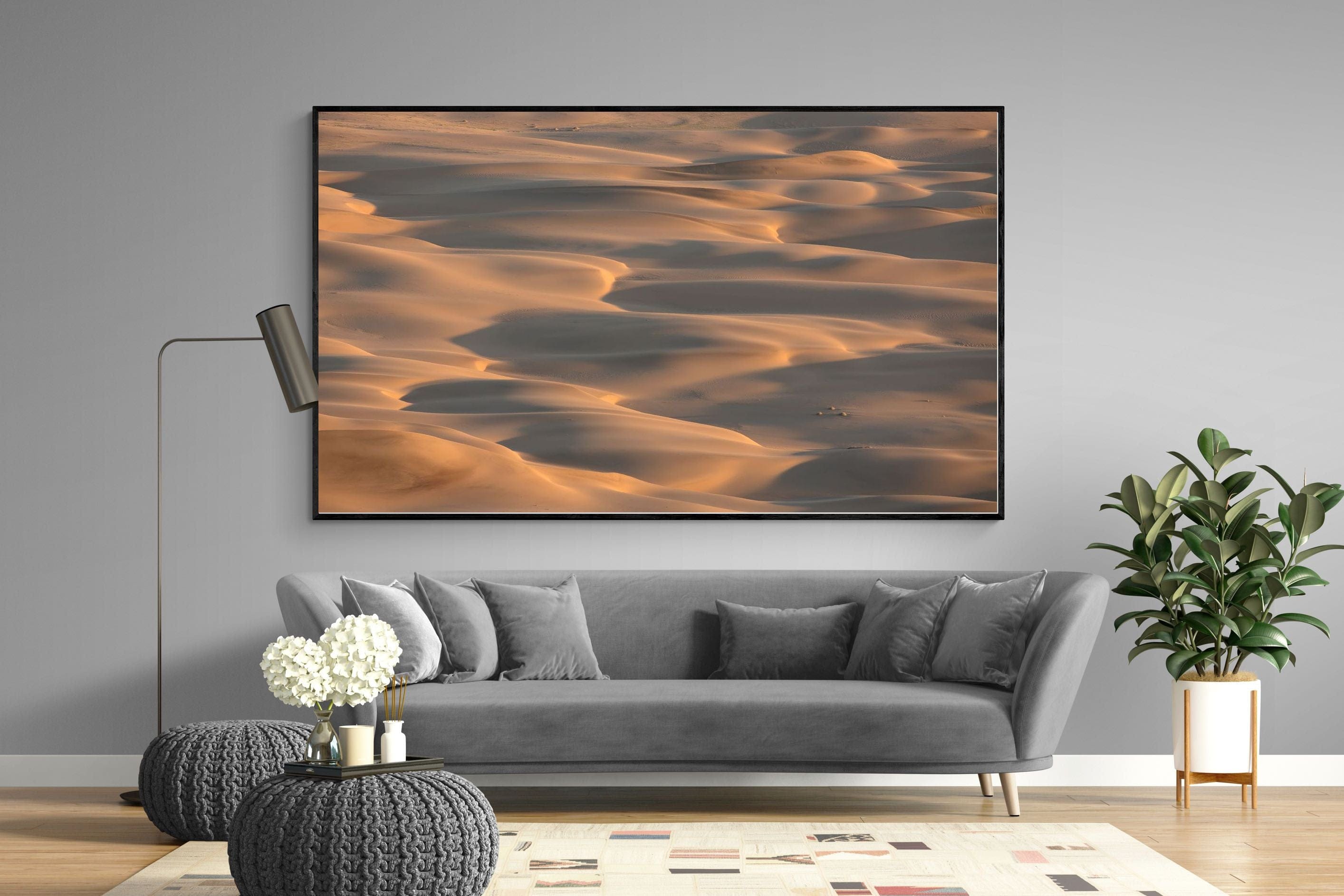 Sand Dunes-Wall_Art-220 x 130cm-Mounted Canvas-Black-Pixalot